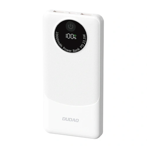 Powerbank Dudao K12 10000mAh PD22.5W USB-A, USB-C biały