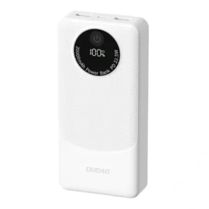 Powerbank Dudao K12Pro 22.5W PD 20000mAh USB-A, USB-C biały