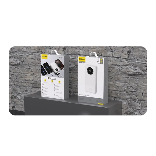 Powerbank Dudao K12Pro 22.5W PD 20000mAh USB-A, USB-C biały