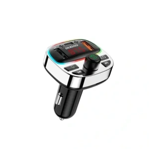 Transmiter Dudao R2 PRO+ 2xUSB-A, USB-C PD 25W Bluetooth 5.3 RGB czarno-srebrny