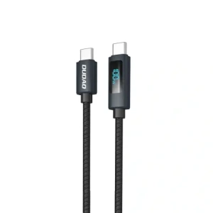 Kabel Dudao L7C USB-C / USB-C 100W z wyświetlaczem LED 1m czarny