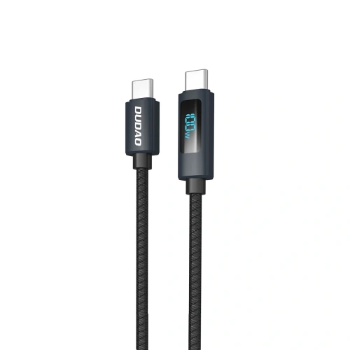 Kabel Dudao L7C USB-C / USB-C 100W z wyświetlaczem LED 1m czarny
