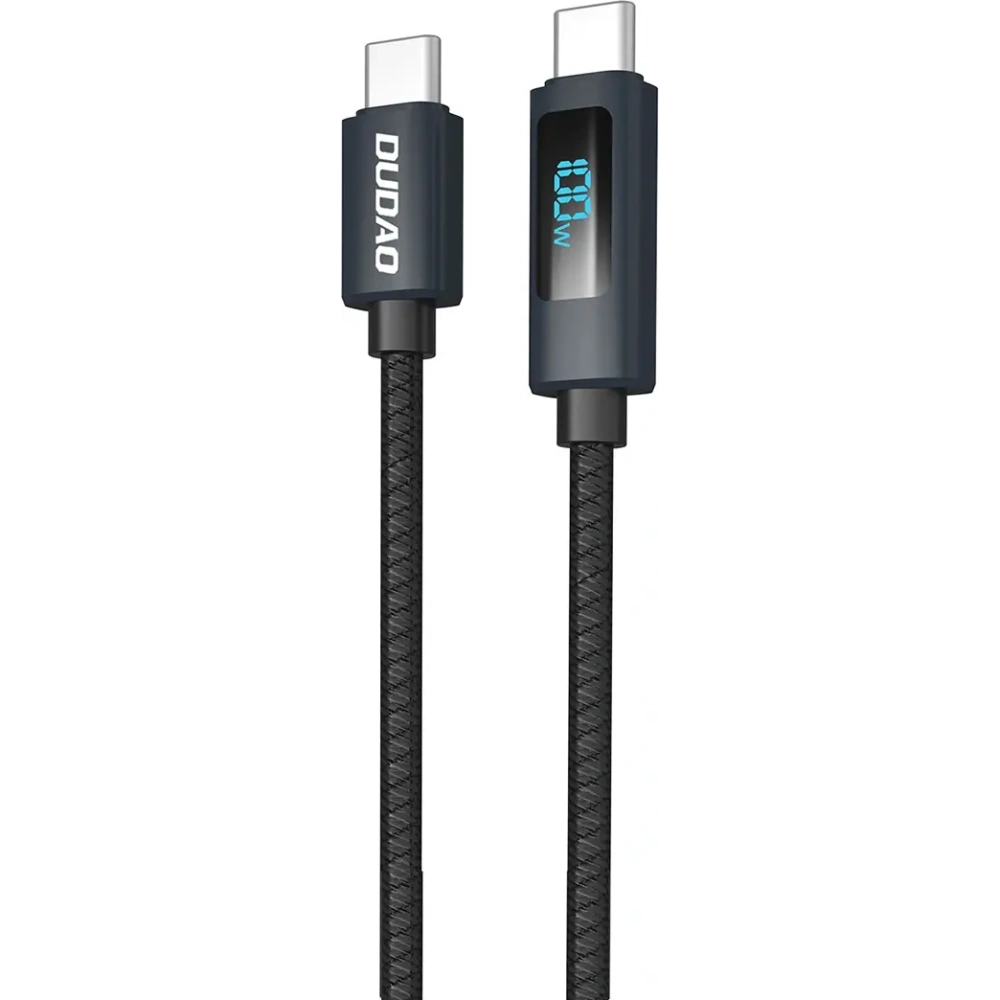 Kabel Dudao L7C USB-C / USB-C 100W z wyświetlaczem LED 1m czarny