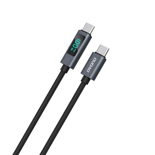 Kabel Dudao L7C USB-C / USB-C 100W z wyświetlaczem LED 1m czarny