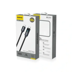 Kabel Dudao L7C USB-C / USB-C 100W z wyświetlaczem LED 1m czarny