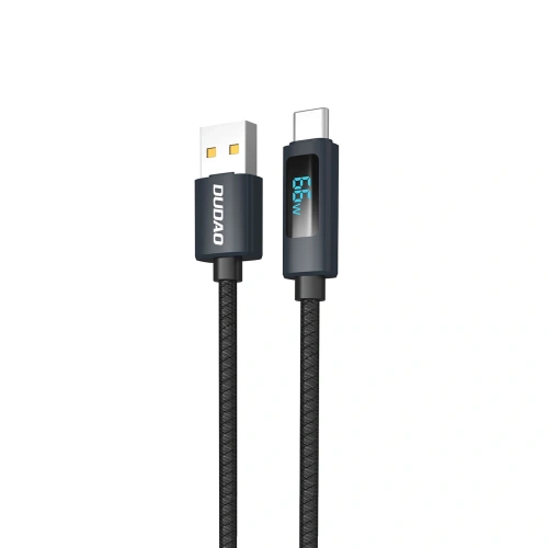 Kabel Dudao L7T USB-A / USB-C 66W z wyświetlaczem LED 1m czarny