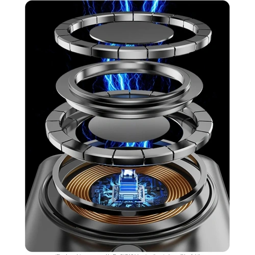 Powerbank bezprzewodowy Dudao K29 10000mAh PD 20W MagSafe z metalową obudową, podstawką i wbudowanymi kablami USB-C, Lightning szary