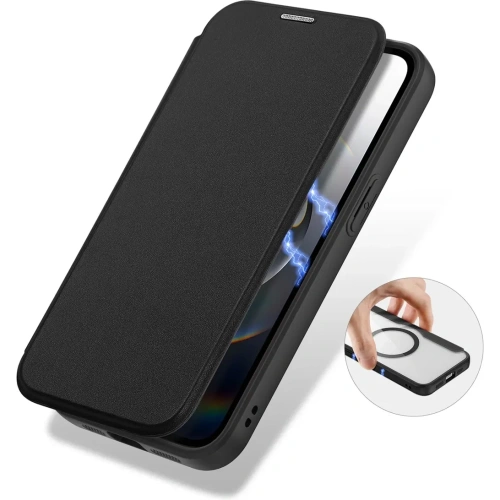 Etui z klapką Dux Ducis Skin X Pro z MagSafe na iPhone 16e czarne