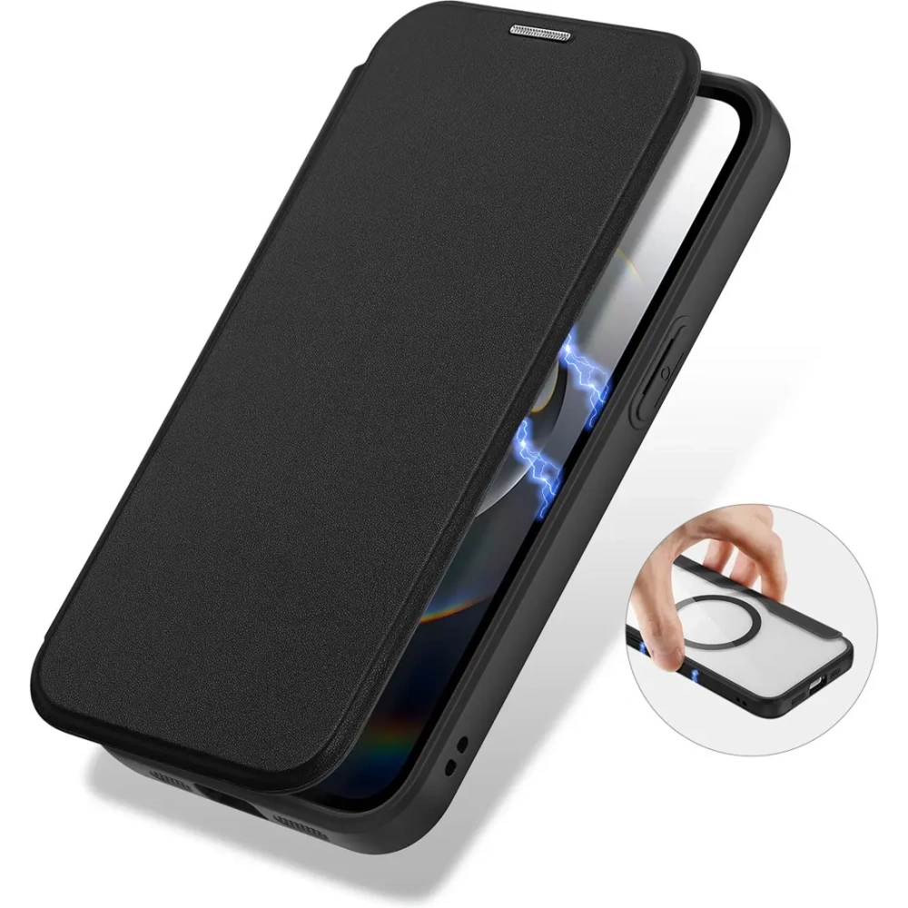 Etui z klapką Dux Ducis Skin X Pro z MagSafe na iPhone 16e czarne