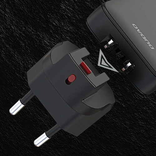 Ładowarka sieciowa podróżna GaN Dudao A65Q 65W USB-A / USB-C PD EU / US czarna