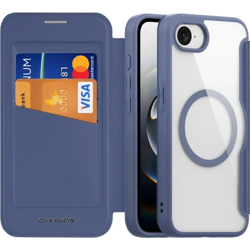 Etui z klapką Dux Ducis Skin X Pro z MagSafe na iPhone 16e niebieskie