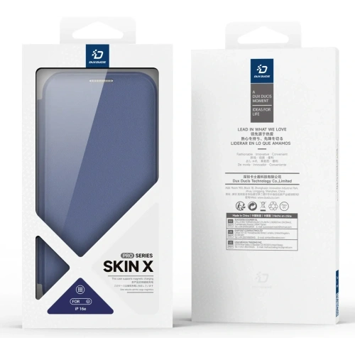 Etui z klapką Dux Ducis Skin X Pro z MagSafe na iPhone 16e niebieskie