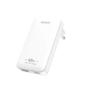 Ładowarka sieciowa podróżna GaN Dudao A65Q 65W USB-A / USB-C PD EU / US biała