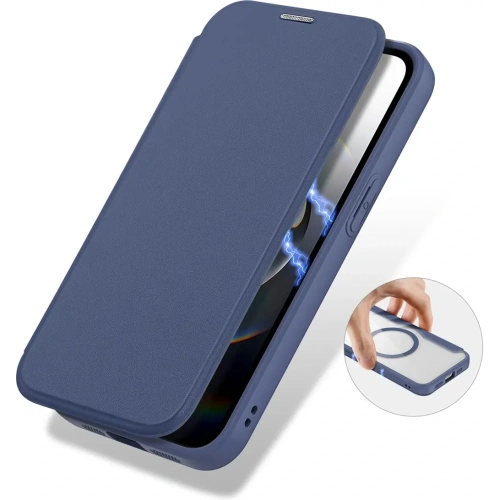 Etui z klapką Dux Ducis Skin X Pro z MagSafe na iPhone 16e niebieskie
