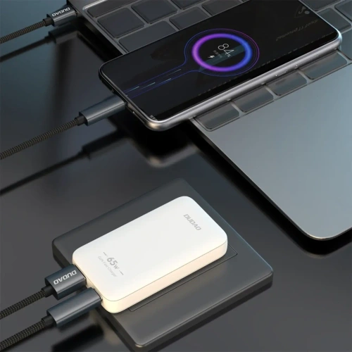 Ładowarka sieciowa podróżna GaN Dudao A65Q 65W USB-A / USB-C PD EU / US biała