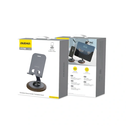 Podstawka do telefonu Dudao F17M 360° metalowa szara