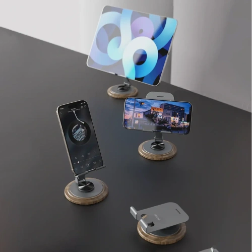 Podstawka do telefonu Dudao F17M 360° metalowa szara