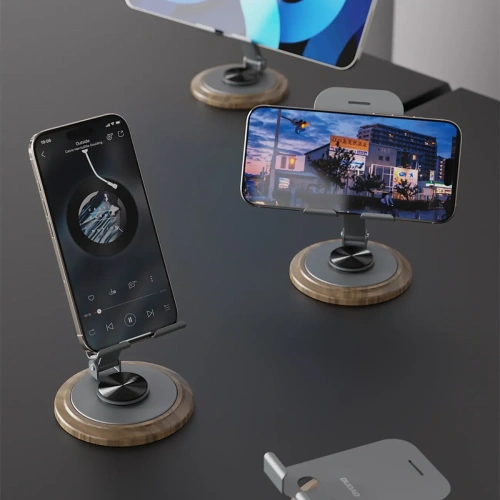 Podstawka do telefonu Dudao F17M 360° metalowa szara