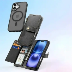 Etui z klapką Dux Ducis Lawa do Apple iPhone 16 czarne