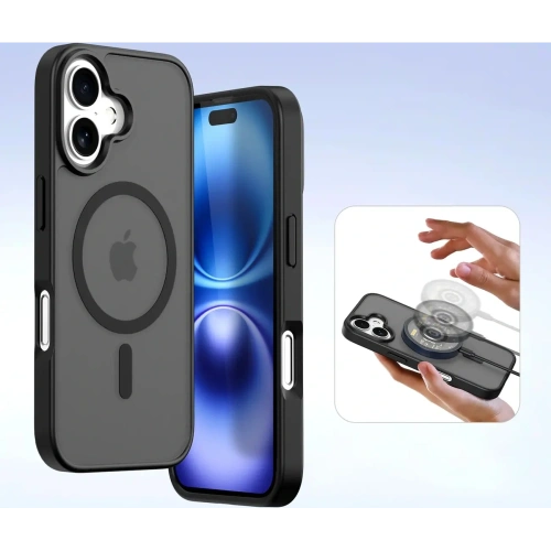 Etui z klapką Dux Ducis Lawa do Apple iPhone 16 czarne