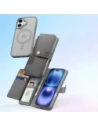 Etui z klapką Dux Ducis Lawa do Apple iPhone 16 z odłączanym portfelem magnetycznym szare