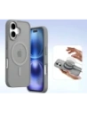 Etui z klapką Dux Ducis Lawa do Apple iPhone 16 z odłączanym portfelem magnetycznym szare