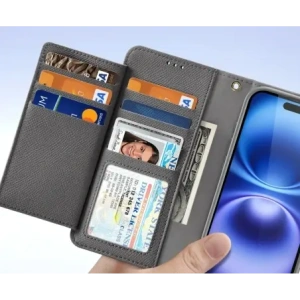 Etui z klapką Dux Ducis Lawa do Apple iPhone 16 z odłączanym portfelem magnetycznym szare