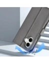Etui z klapką Dux Ducis Lawa do Apple iPhone 16 z odłączanym portfelem magnetycznym szare