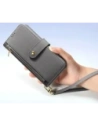 Etui z klapką Dux Ducis Lawa do Apple iPhone 16 z odłączanym portfelem magnetycznym szare