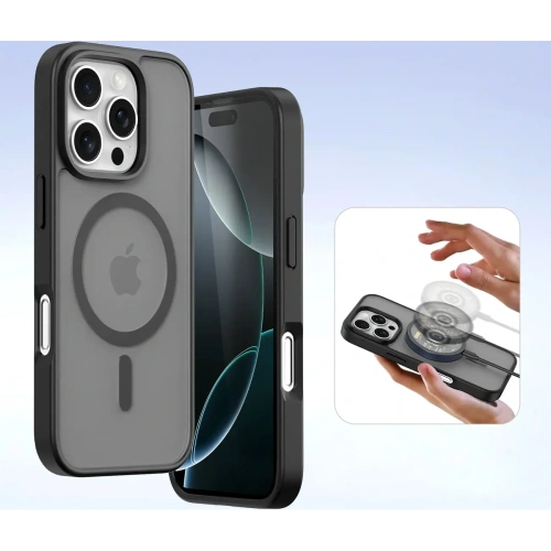 Etui z klapką Dux Ducis Lawa do Apple iPhone 16 Pro czarne