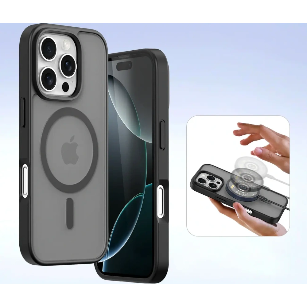 Etui z klapką Dux Ducis Lawa do Apple iPhone 16 Pro czarne