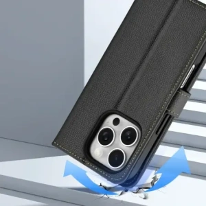 Etui z klapką Dux Ducis Lawa do Apple iPhone 16 Pro czarne