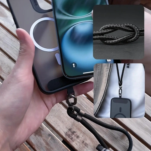 Kabel 4w1 ze smyczką Dudao L20MAX USB-A / USB-C 65W, USB-C / Lightning 27W PD QC 1.5m czarny