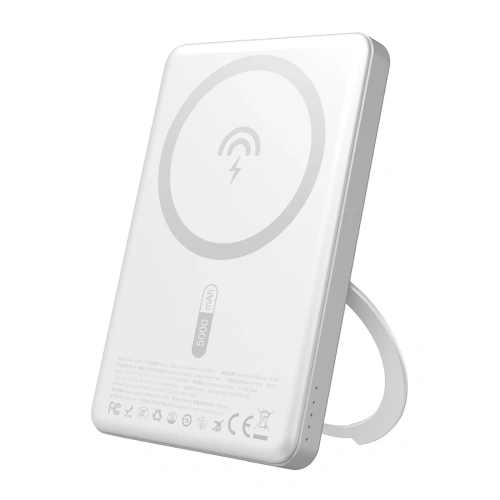 Powerbank bezprzewodowy Dudao K28S 20W PD 5000mAh z MagSafe i podstawką srebrny