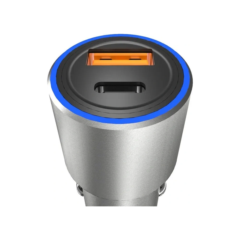 Ładowarka samochodowa Dudao R4PQ USB-A, USB-C Power Delivery Quick Charge 22.5W szary