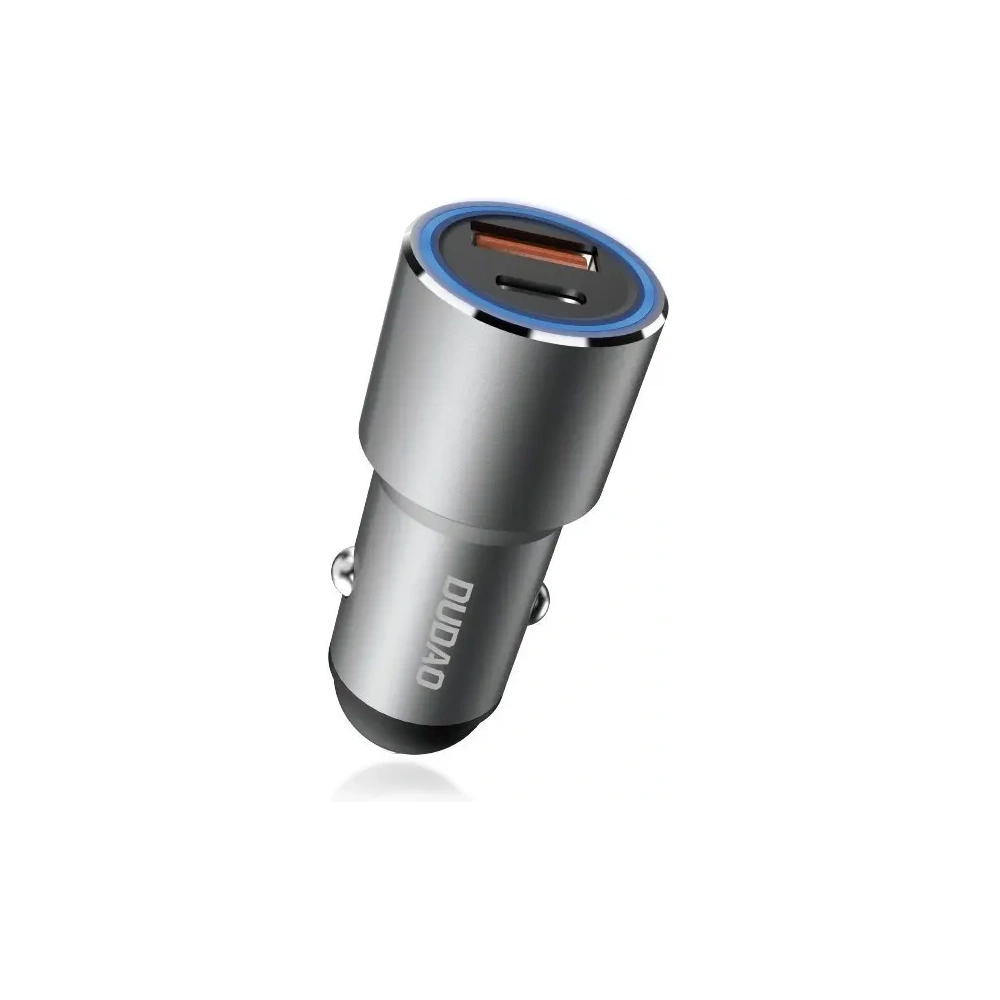 Ładowarka samochodowa Dudao R4PQ USB-A, USB-C Power Delivery Quick Charge 22.5W szary