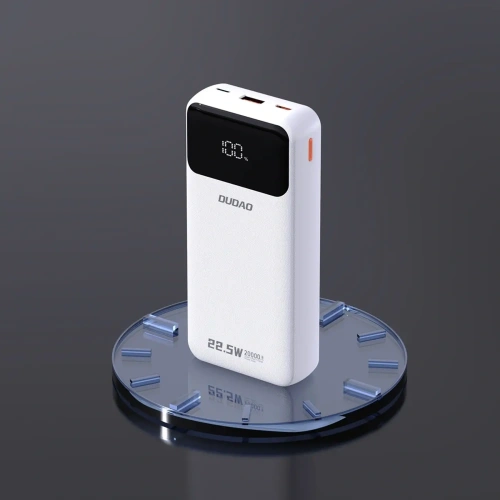 Powerbank Dudao K15Pro 20000mAh 22.5W PD USB-C / USB-A / wbudowane kable Lightning, USB-C biały