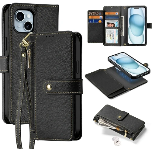 Etui z klapką Dux Ducis Lawa do Apple iPhone 15 czarne