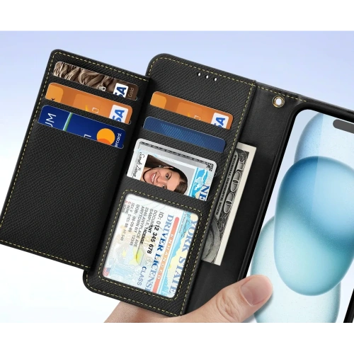 Etui z klapką Dux Ducis Lawa do Apple iPhone 15 czarne