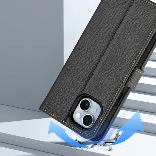 Etui z klapką Dux Ducis Lawa do Apple iPhone 15 czarne