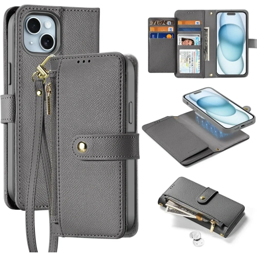 Etui z klapką Dux Ducis Lawa do Apple iPhone 15 szare