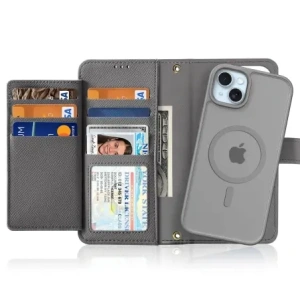 Etui z klapką Dux Ducis Lawa do Apple iPhone 15 szare