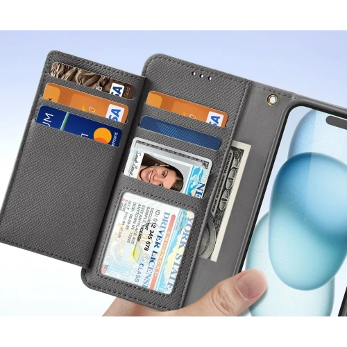 Etui z klapką Dux Ducis Lawa do Apple iPhone 15 szare