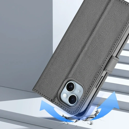 Etui z klapką Dux Ducis Lawa do Apple iPhone 15 szare