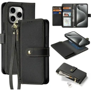 Etui z klapką Dux Ducis Lawa do Apple iPhone 15 Pro czarne