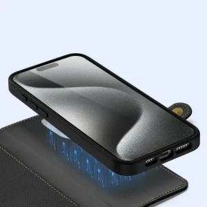 Etui z klapką Dux Ducis Lawa do Apple iPhone 15 Pro czarne