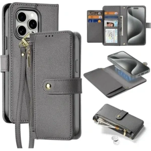 Etui z klapką Dux Ducis Lawa do Apple iPhone 15 Pro szare