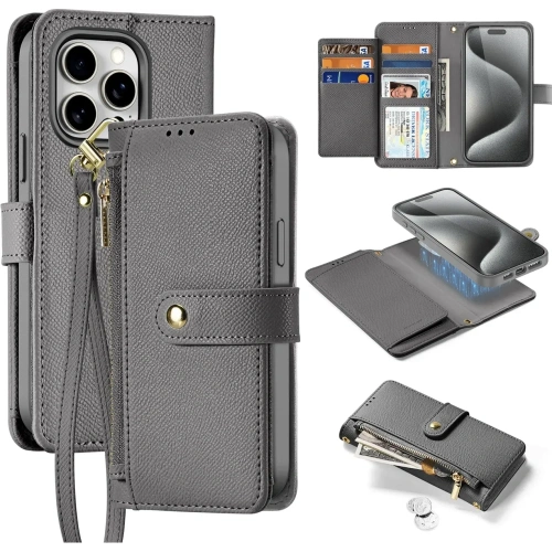 Etui z klapką Dux Ducis Lawa do Apple iPhone 15 Pro szare