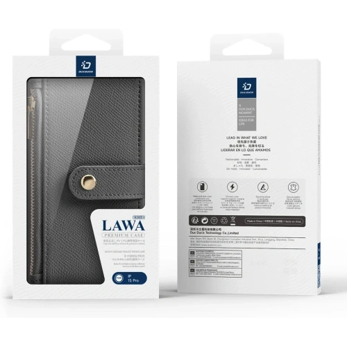 Etui z klapką Dux Ducis Lawa do Apple iPhone 15 Pro szare