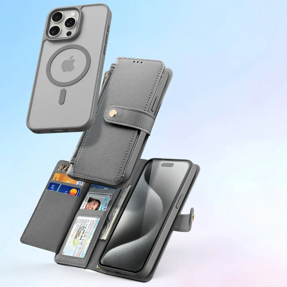 Etui z klapką Dux Ducis Lawa do Apple iPhone 15 Pro szare